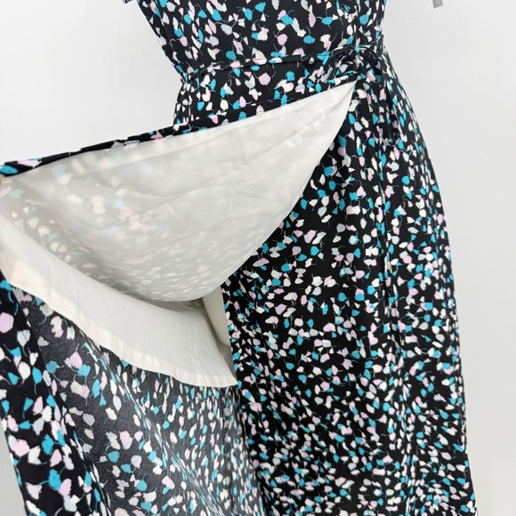 Leith Floral Wrap Dress Short Sleeve Midi M Tie Waist Lightweight Spring Summer - Picture 4 of 8